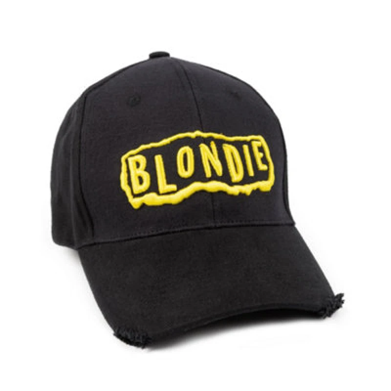 Image of Blondie Blondie Adjustable Curved Peak Cap in Black One Size Unisex 5056549000433