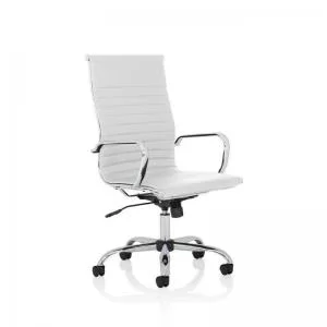 Image of Nola High Back White Soft Bonded Leather Executive Chair