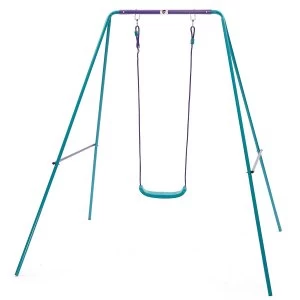 Image of Plum Childrens Single Metal Swing Set - Purple/Teal