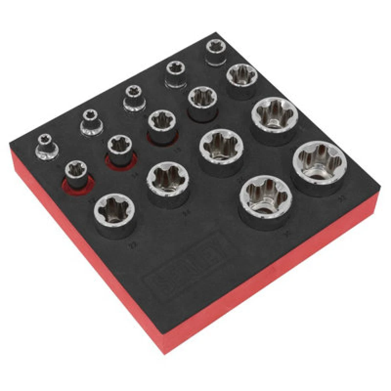 Image of Sealey 16 Piece Combination Drive TRX P EPR Socket Set Combination SX096