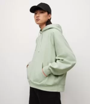 Image of AllSaints Womens Talon Hoodie, Sage Green, Size: XS