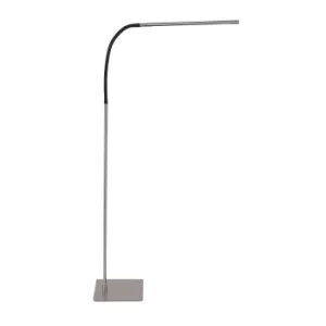 Image of Serpent LED Integrated Floor Lamp Brushed Steel