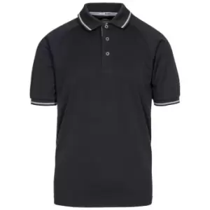 Image of Trespass Mens Bonington Short Sleeve Active Polo Shirt (XS) (Black/Platinum)