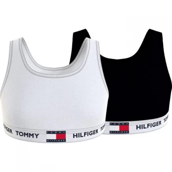 Image of Tommy Hilfiger 2pk 85 Flag Bra Junior - White/Black 0WS