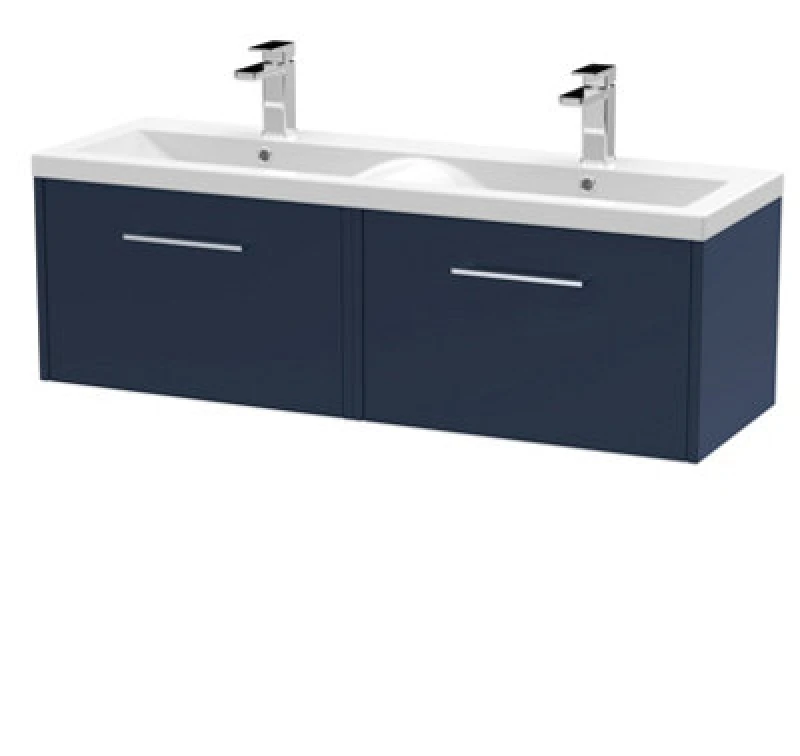 Image of Hudson Reed 1200 Wh 2-Drawer Vanity & Double Basin