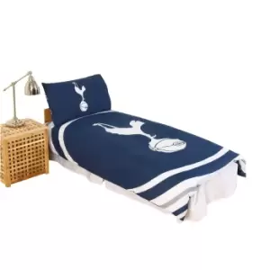 Image of Tottenham Hotspur FC Official Pulse Design Reversible Duvet And Pillowcase Set (Double) (Navy/White)