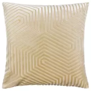 Image of Evoke Cut Velvet Cushion Ivory, Ivory / 45 x 45cm / Polyester Filled