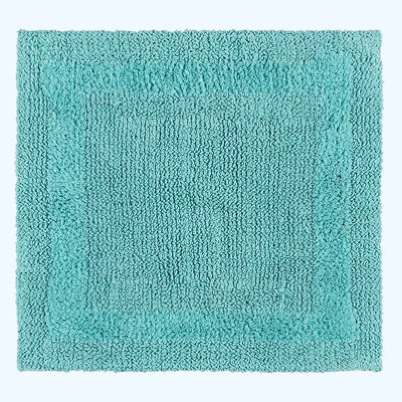 Image of Homescapes Luxury Reversible Cotton Shower Mat - Aqua