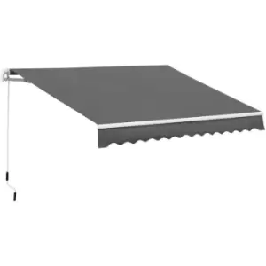 Image of Outsunny - 3.5M x 2.5M Manual Awning Canopy Retractable Sun Shade Shelter