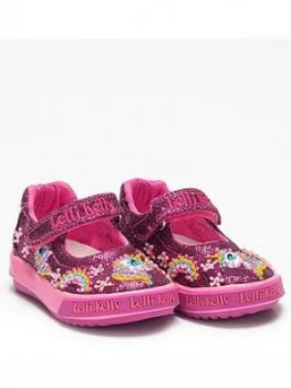Image of Lelli Kelly Baby Girls Abigail Unicorn Dolly Shoes - Purple Glitter, Purple Glitter, Size 3.5 Younger