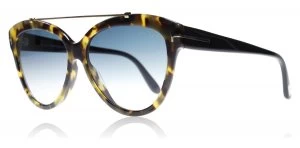 Image of Tom Ford Livia Sunglasses Shiny Havana 56W 58mm