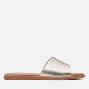 Image of Clarks Womens Karsea Leather Mules - Champagne - UK 4