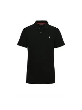 Image of Ralph Lauren Golf Short Sleeve Stretch Mesh Polo - Black, Size S, Men