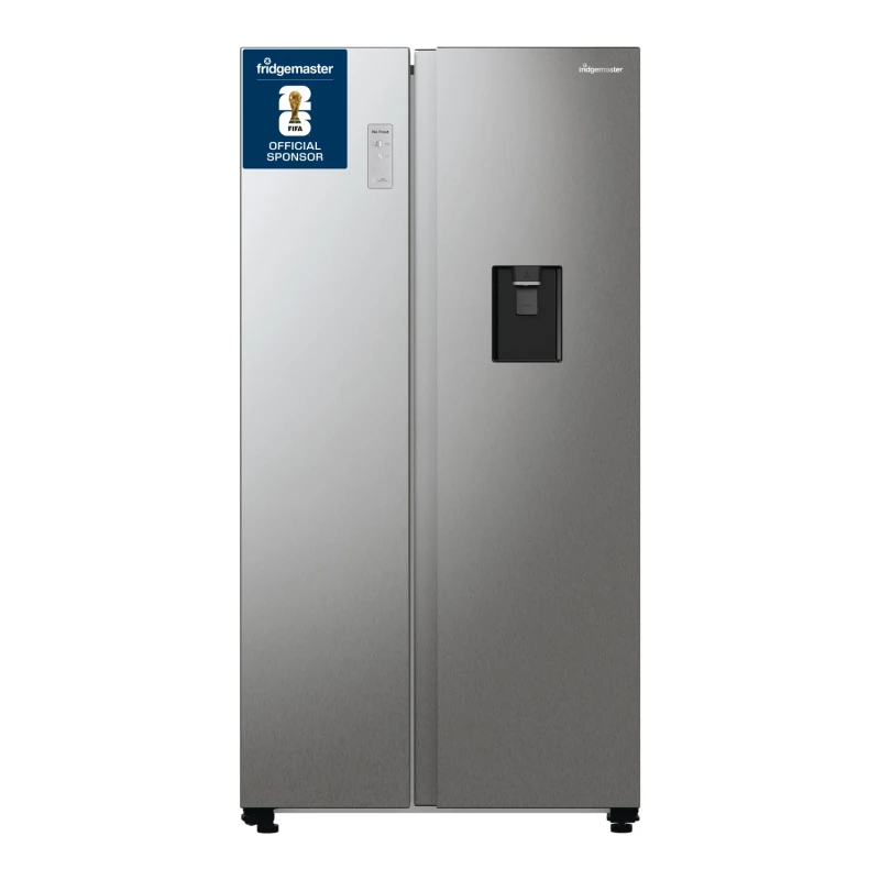 Image of Fridgemaster MS91547DFE Non-Plumbed Total No Frost American Fridge Freezer - Silver - E Rated