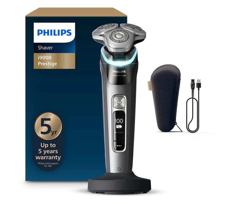 Image of PHILIPS i9000 XP9202/10 Prestige Wet & Dry Rotary Shaver - Dark Slate, Black,Silver/Grey 8720689030137