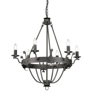 Image of 6 Light Chandelier Graphite Finish, E14