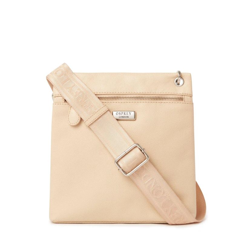 Image of Osprey London OSPREY LONDON Miami Leather Crossbody Bag Stone female One Size
