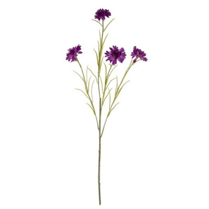 Image of Hill Interiors Cornflower Stem Artificial Flower - Plastic - L20 X W20 X H77cm - Purple