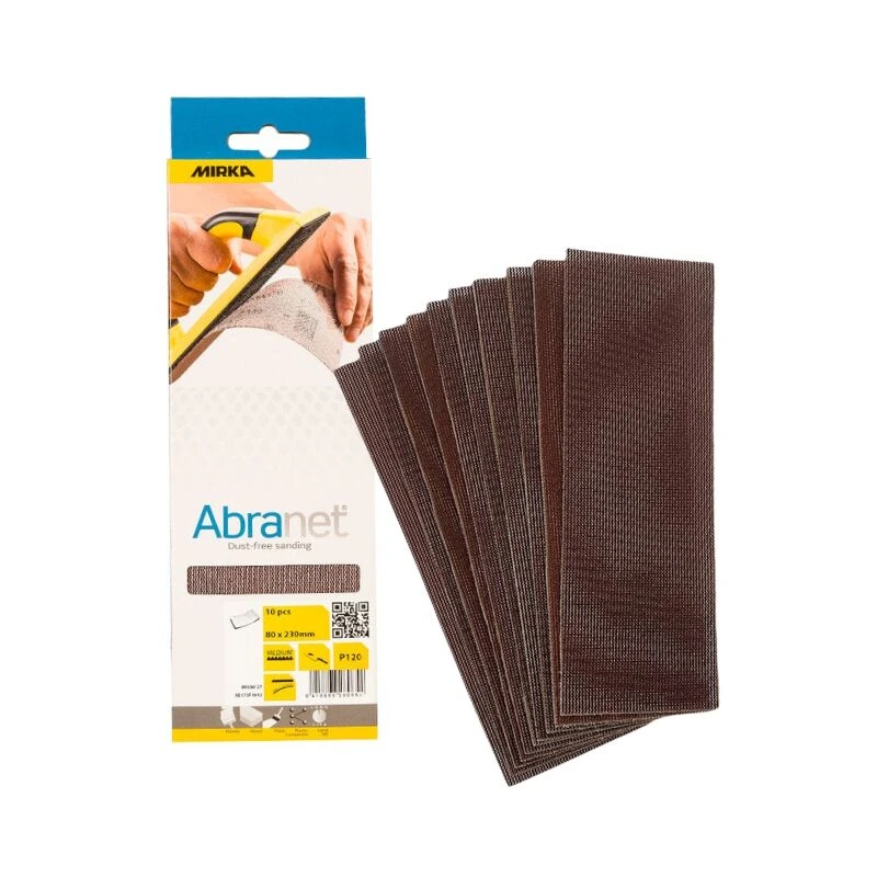 Image of MIRKA Abranet 80 x 230mm Handy Grip Strips 10 pack - P80 - Mirka AE175F1080