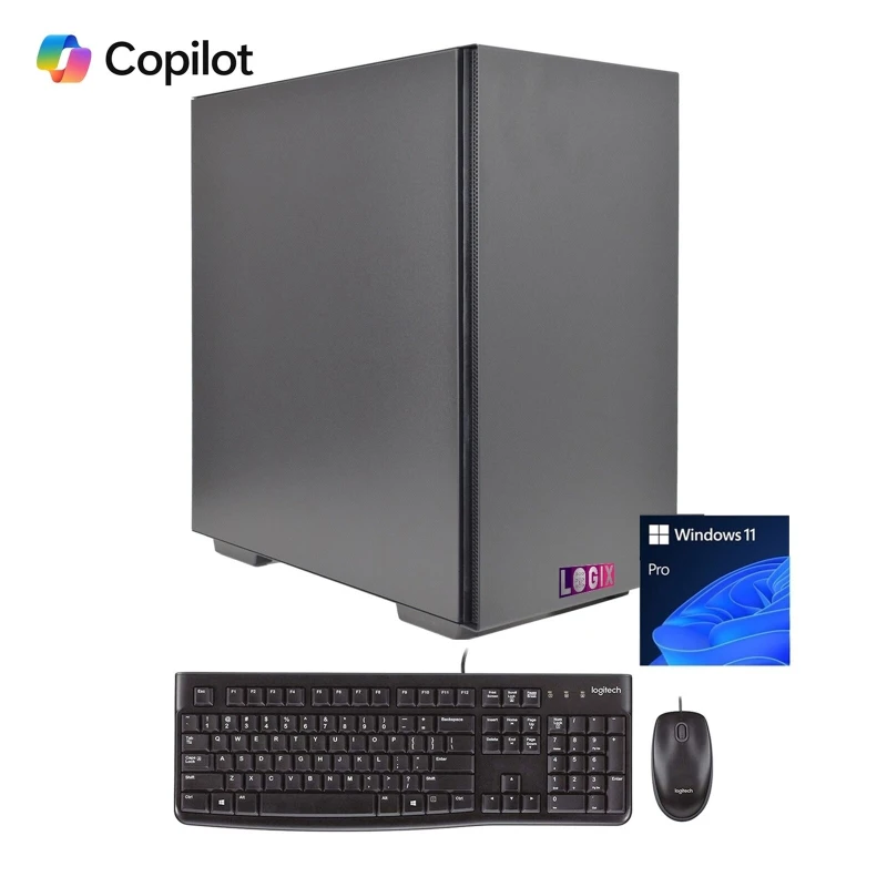 Image of Logix LOGIX Intel Core i3 14th Gen Quad Core 16GB RAM with 500GB SSD Wireless Business / Education Desktop PC with Windows 11 Pro plus Keyboard & Mous
