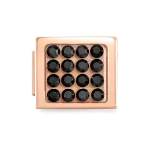 Image of Nomination GLAM Rose Gold Pave Black Crystal Charm