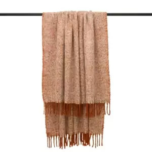 Image of Furn Weaver Throw with Herringbone Design (One Size) (Rust)
