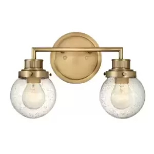 Image of Hinkley Poppy Bathroom Wall Lamp Heritage Brass IP44