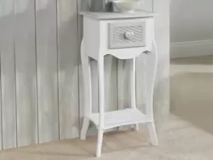 Image of LPD Brittany Grey and White 1 Drawer Bedside Cabinet Assembled