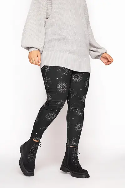 Image of Yours Printed Leggings Black