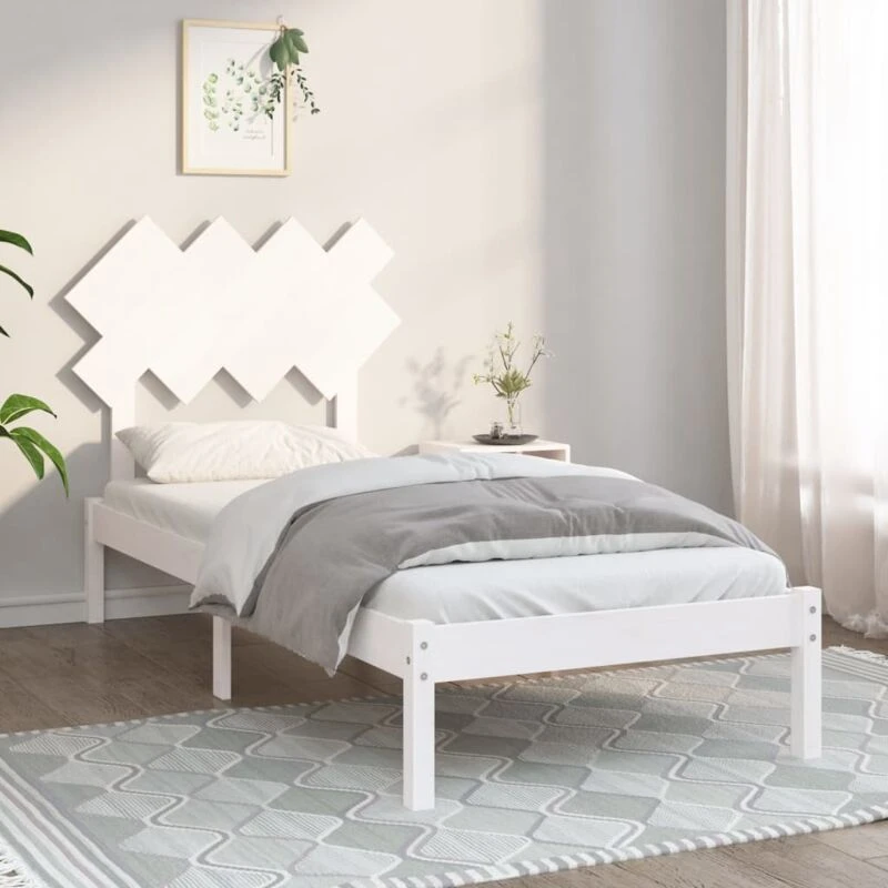 Image of VIDAXL Vidaxl - Bed Frame without Mattress White 90x200cm Solid Wood 8720287036043