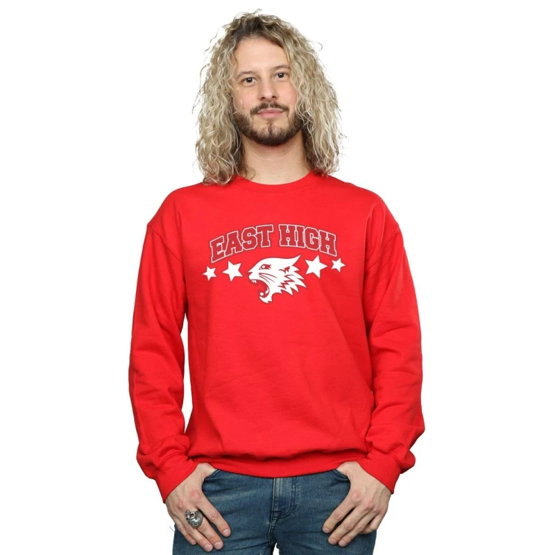 Image of Disney Men High School Musical The Musical Wildcat Stars Sweatshirt in Red Size: Small Red S Male 5059400921922