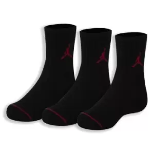 Image of Air Jordan 3 Pack Crew Socks Juniors - Black