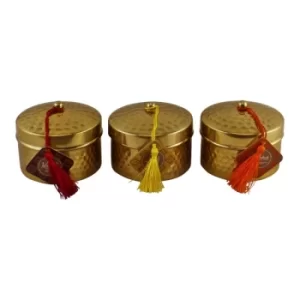 Image of Set of 3 Kasbah Design Candlepots With Tassels