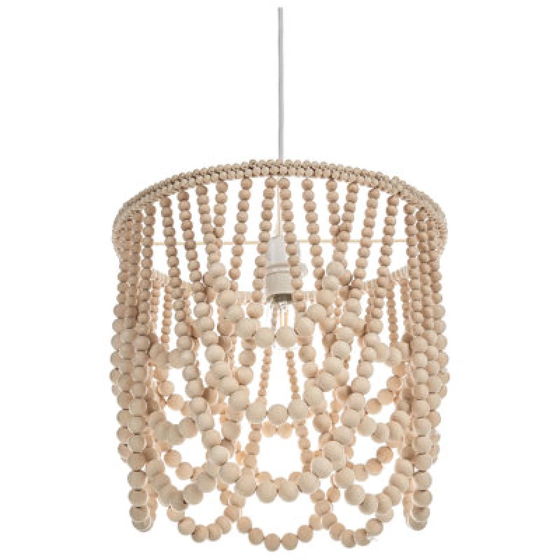 Image of BELIANI Beliani - Wooden Beads Chandelier Pendant Boho Style Light Brown Verugal 644193