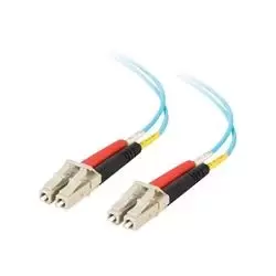 Image of C2G 2m LC-LC 10GB 50/125 OM3 Duplex Multimode PVC Fibre Optic Cable (LSZH) - Aqua