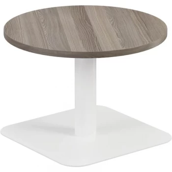 Image of 600MM Circular Low Contract Table - White/Grey Oak