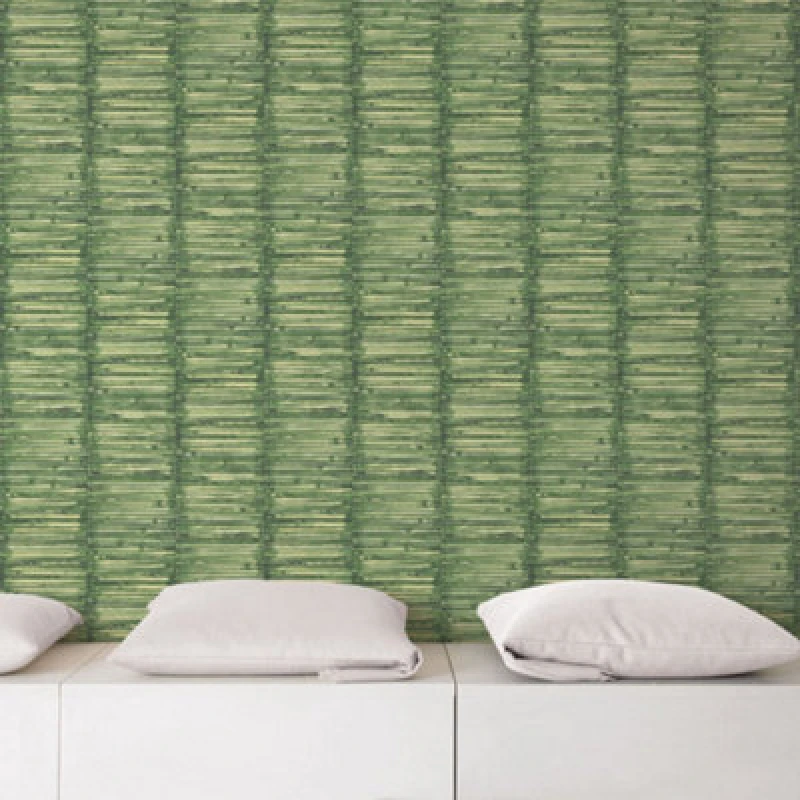 Image of Galerie Global Fusion Green Bamboo Smooth Wallpaper