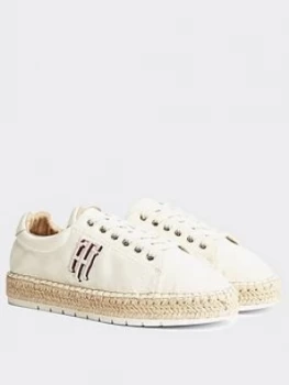 Image of Tommy Hilfiger Nautical Lace Up Espadrilles - Ivory