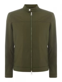 Image of Mens Michael Kors Nylon Racer Jacket Khaki