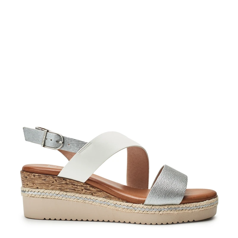 Image of Moda In Pelle Womens 'Joani' Porvair Wedges in White Size: 8 White Female 8