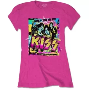 Image of KISS - Party Every Day Ladies XX-Large T-Shirt - Pink