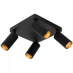 Image of Lucide CLUBS - Ceiling Spotlight - 4xGU10 - Black