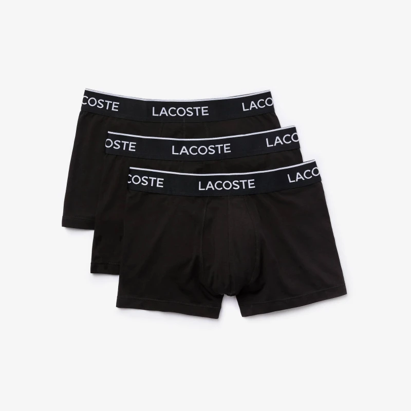 Image of Lacoste Black Pack Of 3 Casual Trunks Black Male 2XL 192783UK
