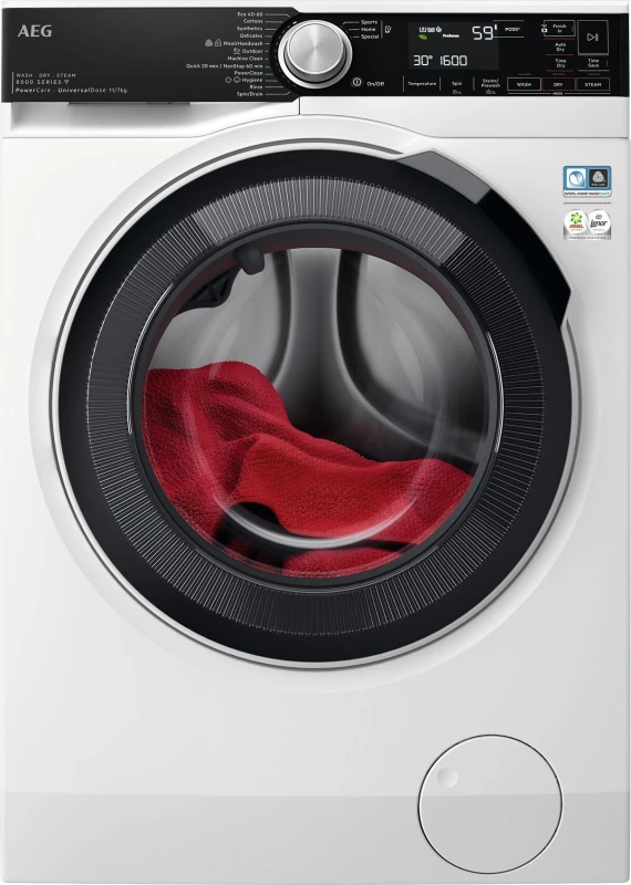 Image of AEG 8000 PowerCare UniversalDose LWR8516L6UD 11Kg / 7Kg Washer Dryer with 1600 rpm - White - D Rated [Wash&Dry], A Rated [Wash Only]