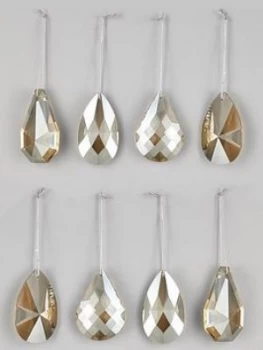 Image of Gisela Graham 8 Pack Of Smoked Glass Christmas Tree Decorations