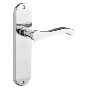 Image of Capri Polished Chrome Lever Latch Door Handle - 1 Pair