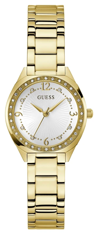 Image of Guess GW0767L2 Womens CHARLOTTE (30mm) White Dial / Gold- Watch