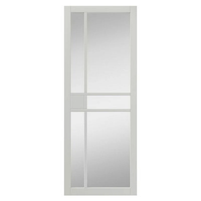 Image of JB Kind Doors Urban Industrial City White Clear Glass Internal Door