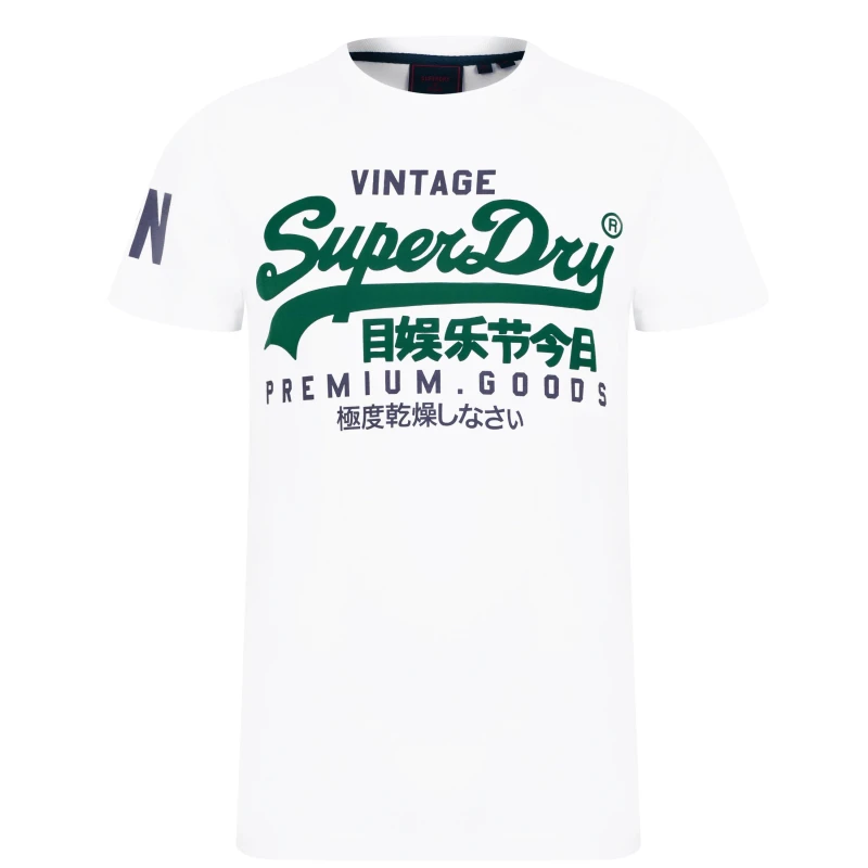 Image of Superdry VINTAGE LOGO HERITAGE mens T shirt in White