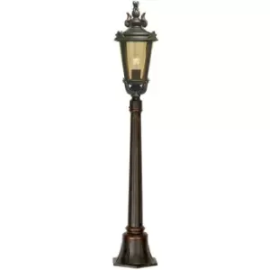 Image of Elstead Baltimore - 1 Light Medium Outdoor Post Lantern Weathered Bronze IP44, E27